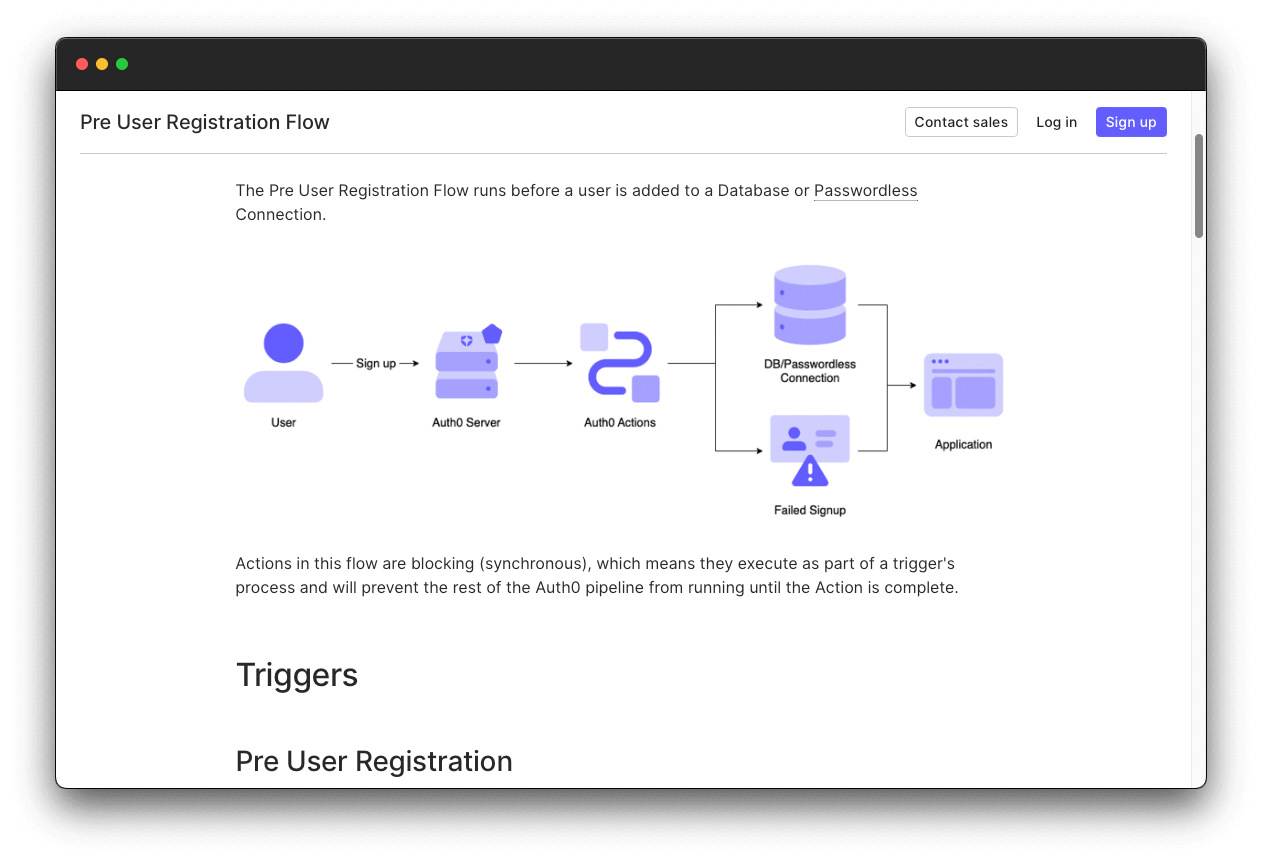 Pre user registration flow diagram