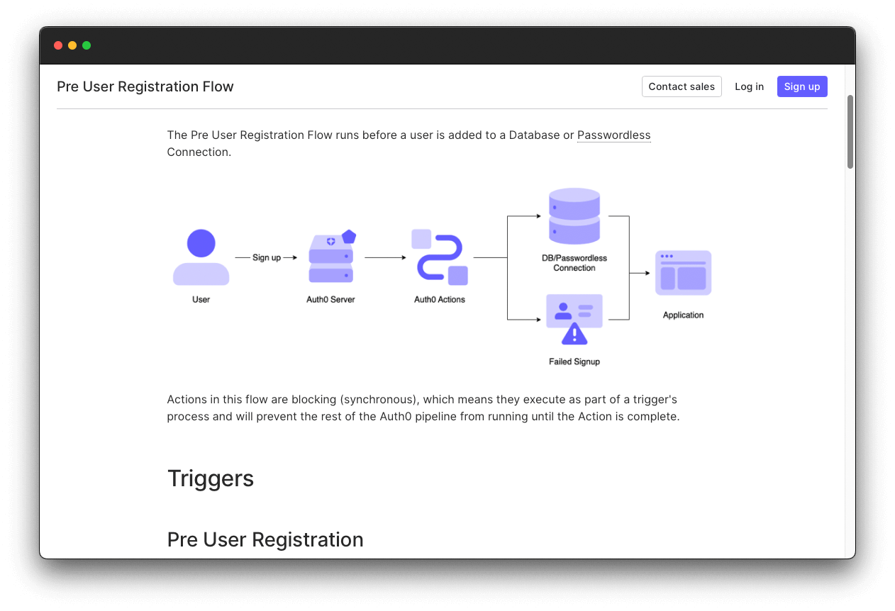 Pre user registration flow diagram